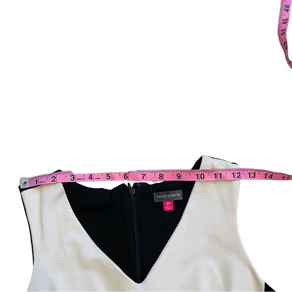 Vince Camuto Black, White & Gray Colorblock Sleeveless Midi Dress - Size 8P - Picture 11 of 15